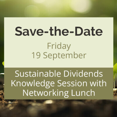 Friday 19 September: Knowledge session with one of the companies, story and insights, in which Sustainable Dividends Value Fund invests.